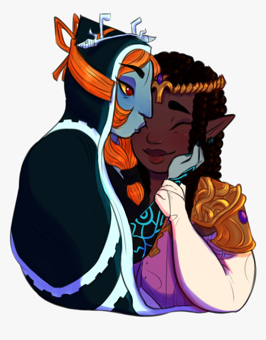 Fanart Of Midna And Zelda From The Legend Of Zelda - Dark Skin Princess Zelda, HD Png Download