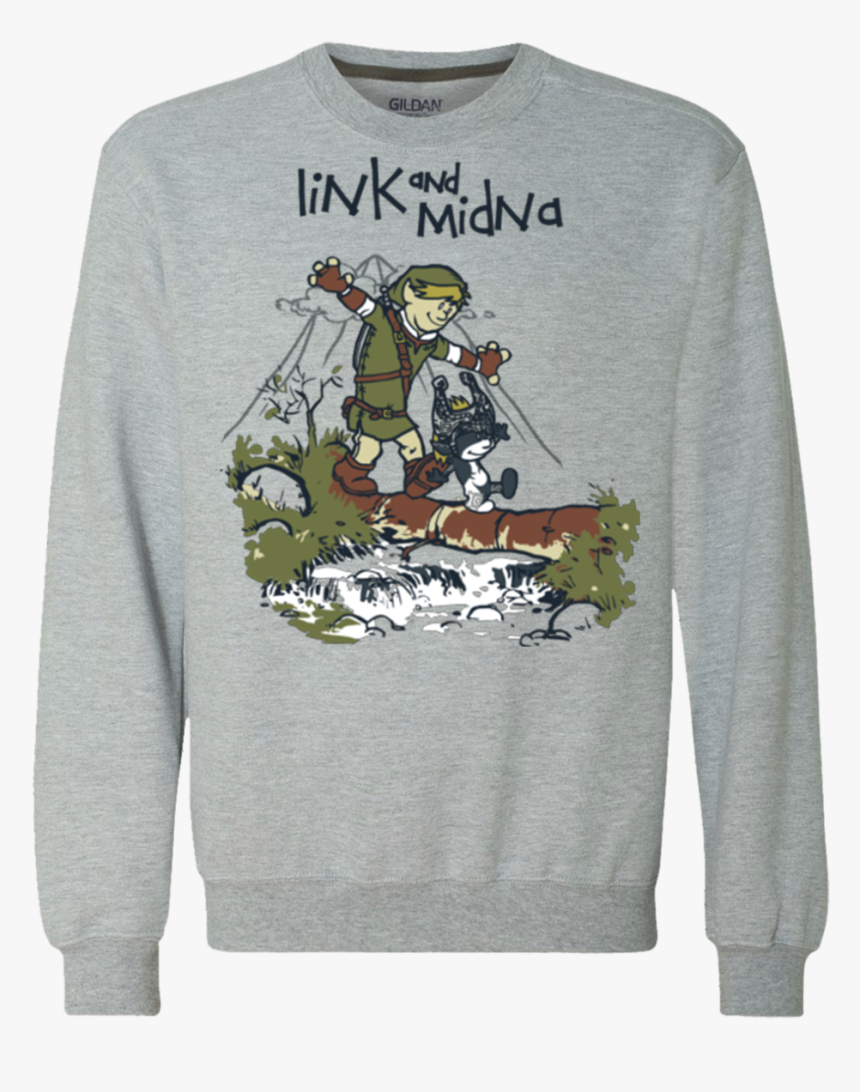 Link And Midna Premium Crewneck Sweatshirt - Calvin And Hobbes Parody, HD Png Download
