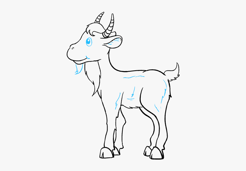 How To Draw Goat - Outline Images Of Goat Cartoon, HD Png Download