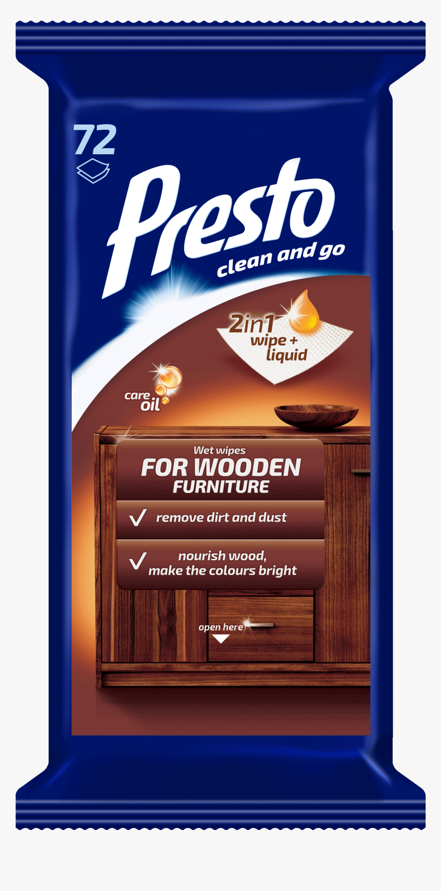 Cleaning Wet Wipes For Wooden Furniture - Presto Ściereczki Do Mebli, HD Png Download