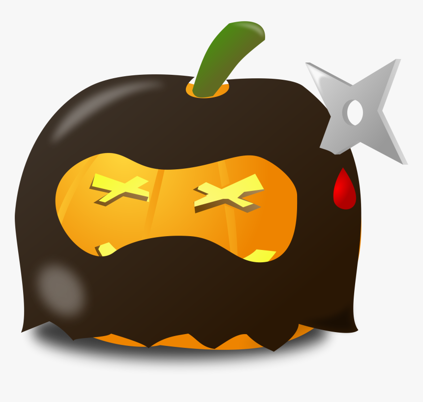 Ninja Pumpkin Clip Arts - Ninja Pumpkin Clipart, HD Png Download