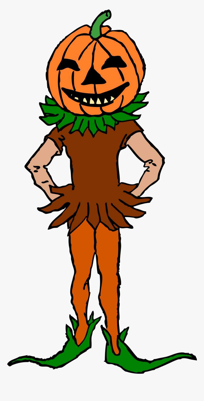 Pumpkin Boy Color Version Clip Arts - Cartoon Pumpkin Head Boy, HD Png Download