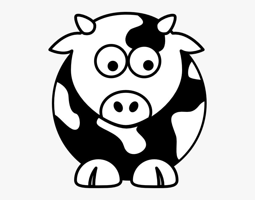 Clip Art Black And White - Black And White Cows Clipart, HD Png Download