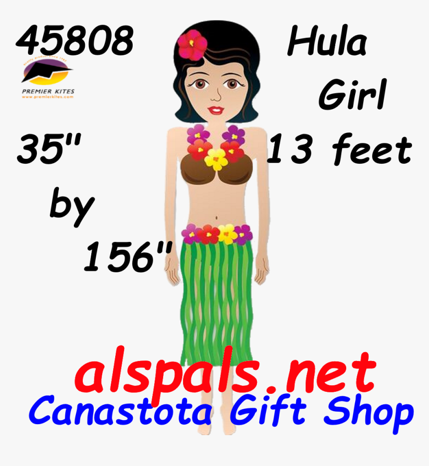 45808 Hula Girl - Premier Kites, HD Png Download