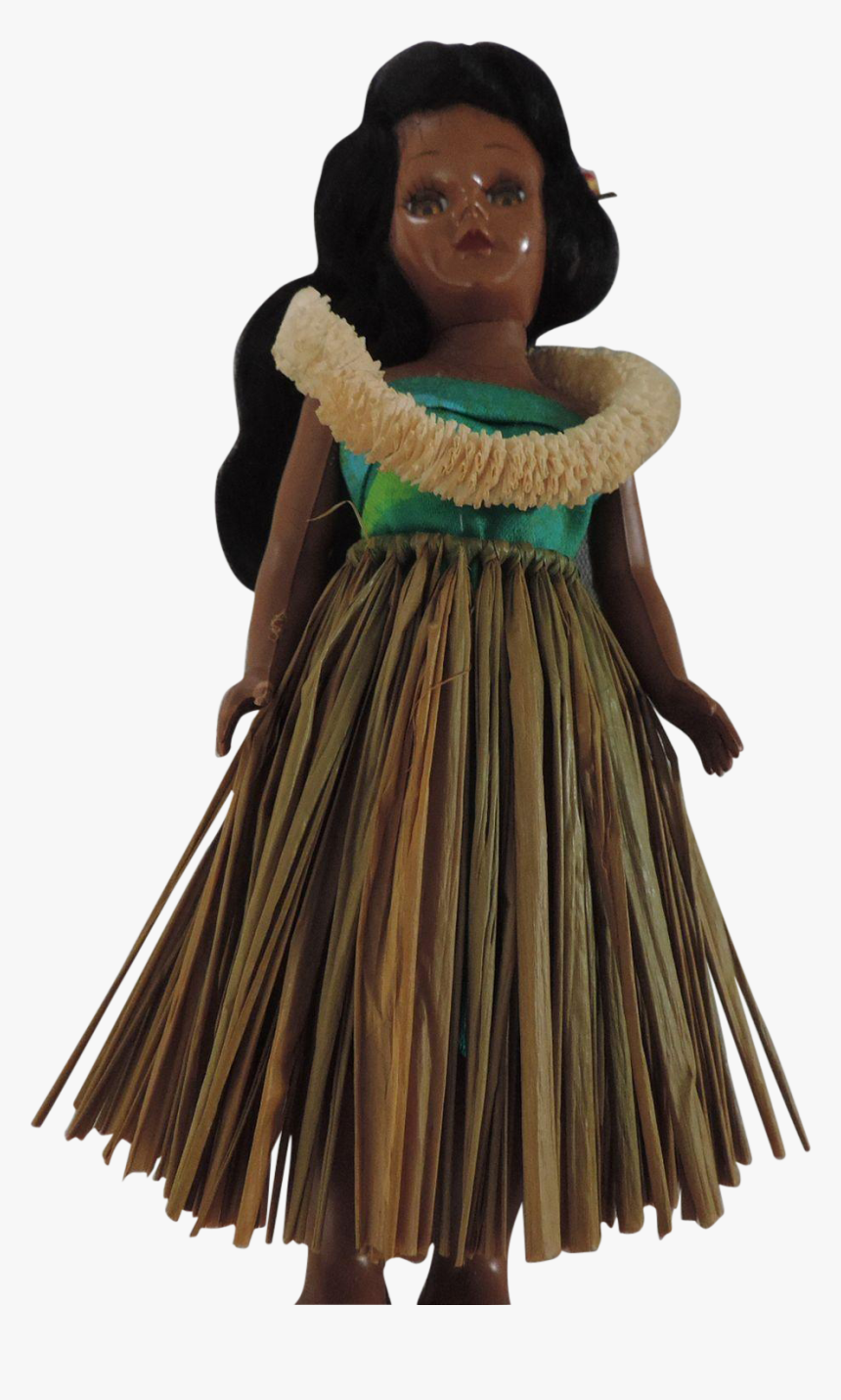 This Hula Girl, Hard Plastic, Is 7 1/2 Tall, With Black - Girl, HD Png Download