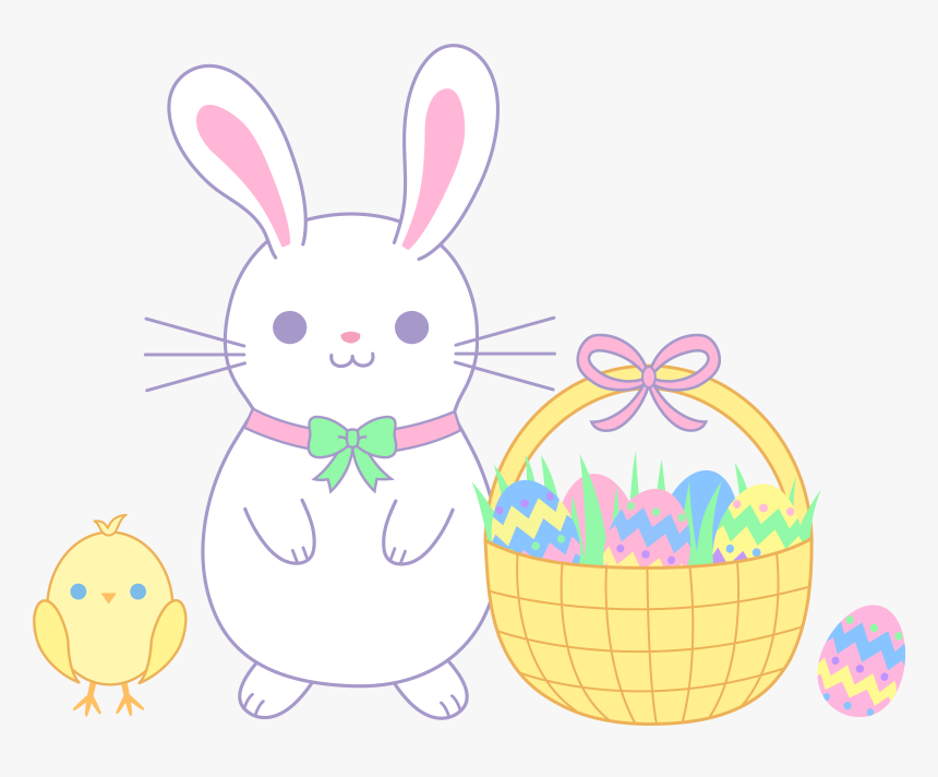 Bunnies Basket Frames Illustrations, HD Png Download