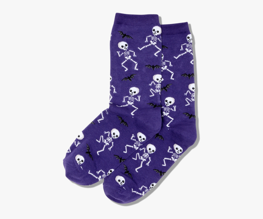 Women S Dancing Skeletons Crew Socks 
 Class Slick - Sock, HD Png Download
