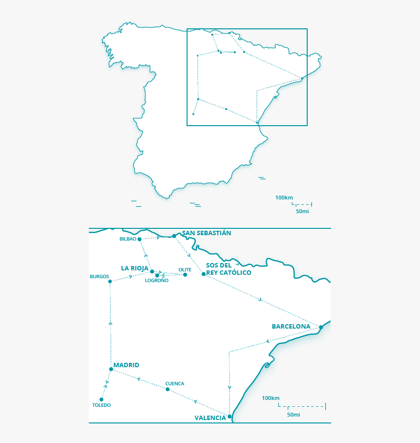 St Mapa Tour - Spain Map White Png, Transparent Png