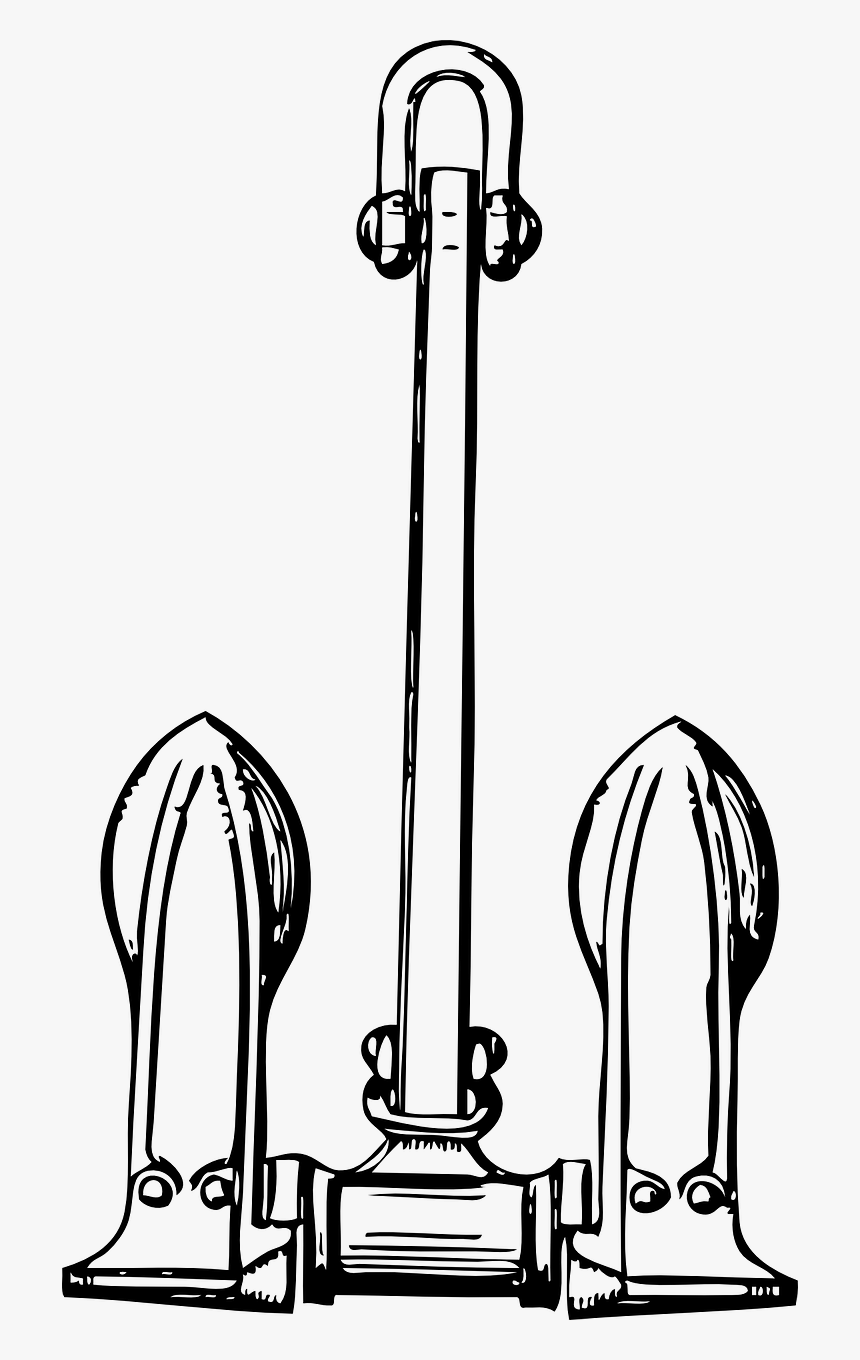 Navy Stockless Anchor Drawing, HD Png Download