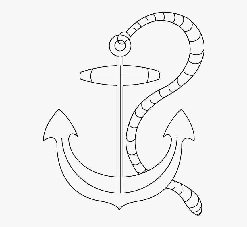 How To Draw An - Draw A Anchor Easy, HD Png Download