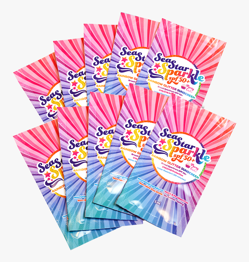 10 Seastar Sparkle Spf50 Travel Packets / Party Cake - Art Paper, HD Png Download