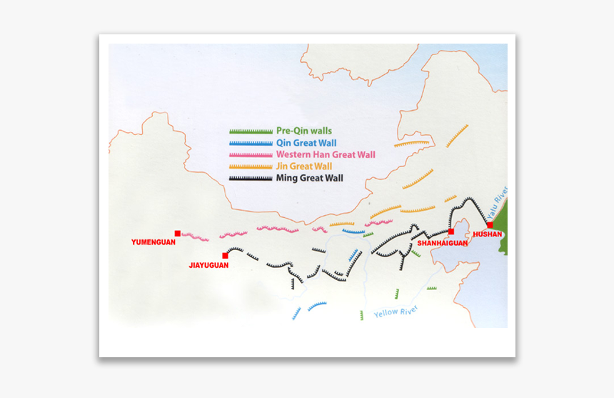 History Of The Great Wall Of China Map, HD Png Download