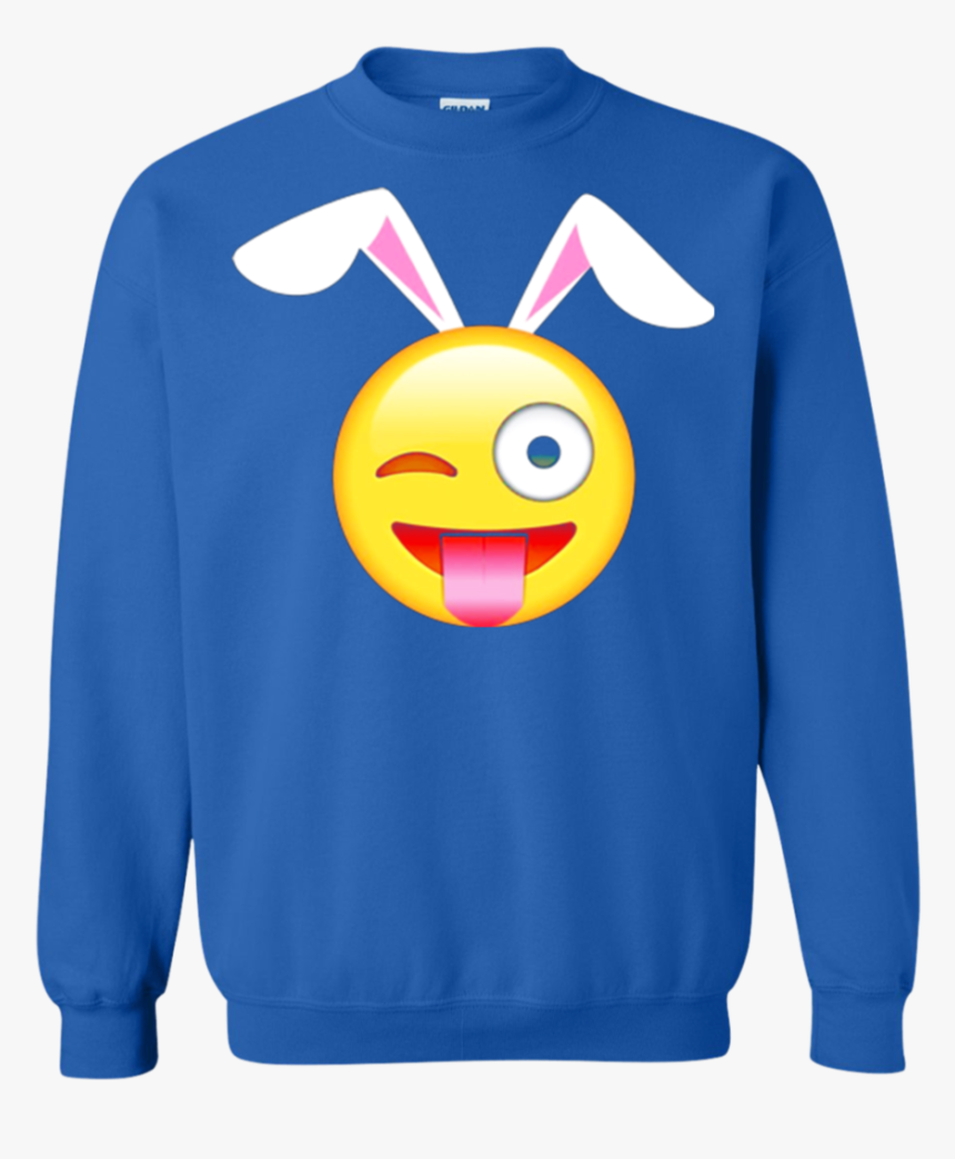 Tongue Out Winking Emoji Easter Bunny Ears Tee Shirt - Smiley, HD Png Download