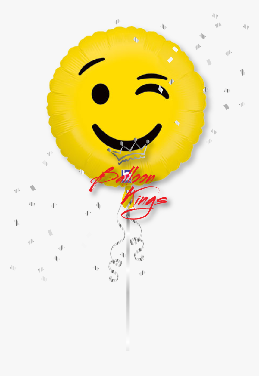 Emoji Wink - Transparent Smiley Face Balloon, HD Png Download