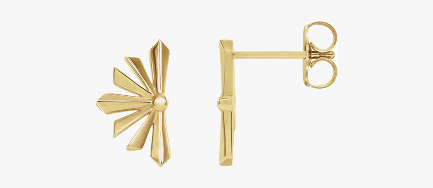 14k Gold Starburst Earrings - Earrings, HD Png Download