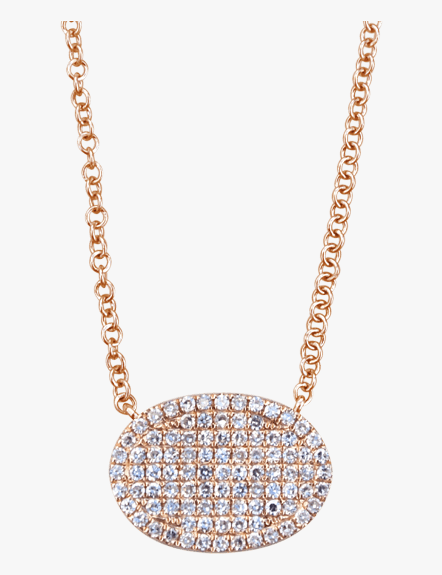 Oval Rose Gold And Diamond Necklace - Chain, HD Png Download