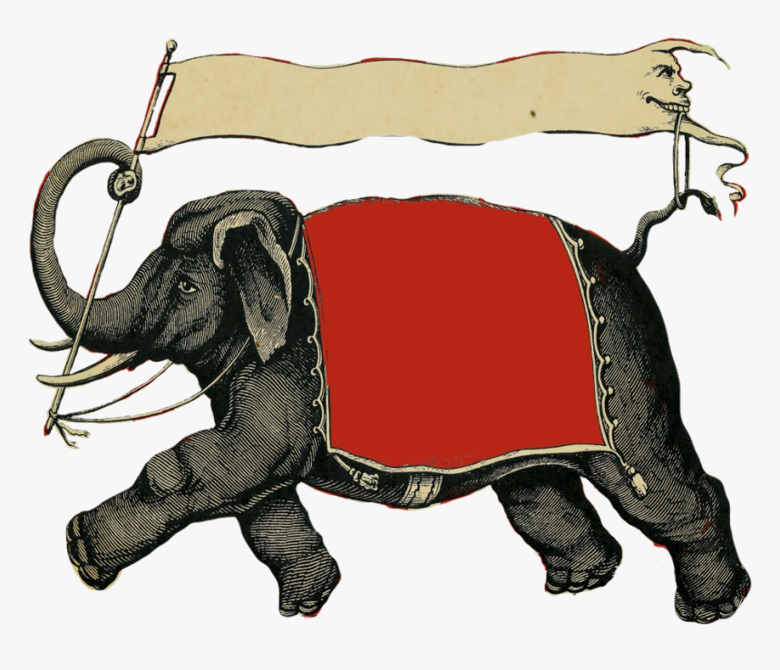#elephant #animal #retro #vintage #circus #freetoedit - Transparent Vintage Circus Png, Png Download