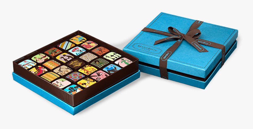 25-piece Box Chocolate Ganache Blue Box - Mariebelle Chocolate, HD Png Download