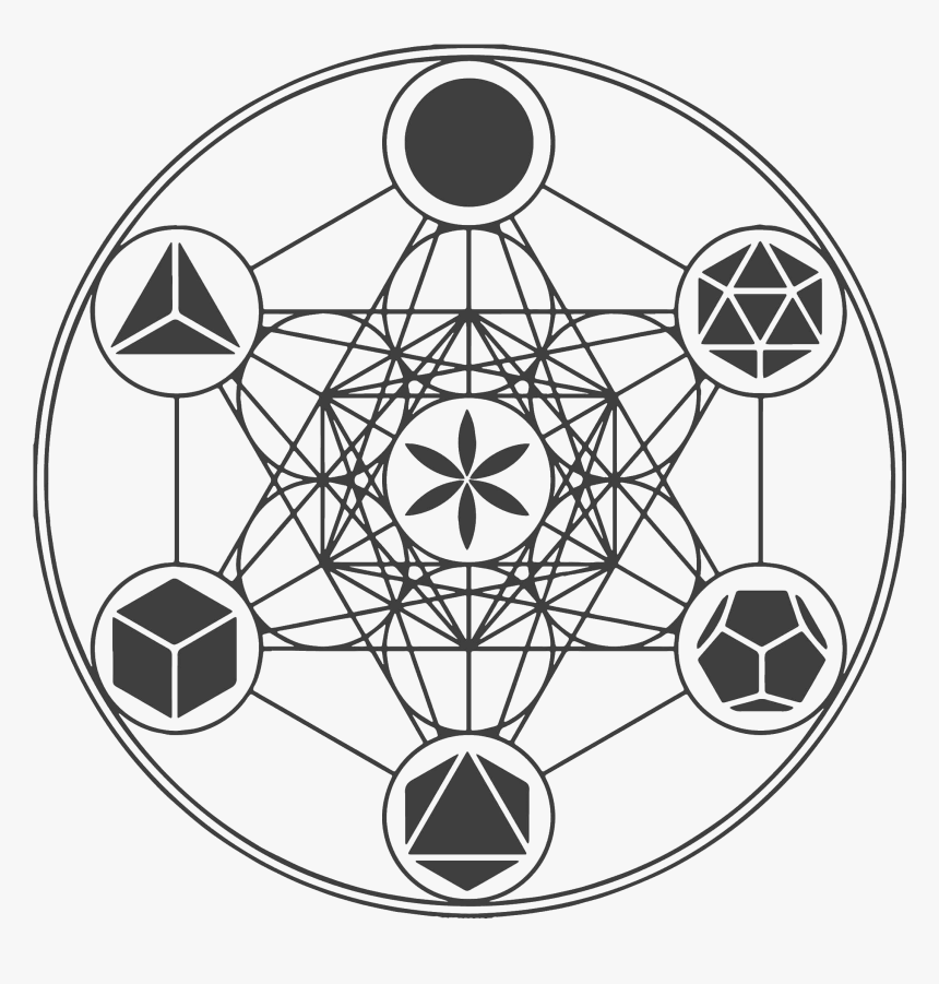 Metatron's Cube With Platonic Solids, HD Png Download