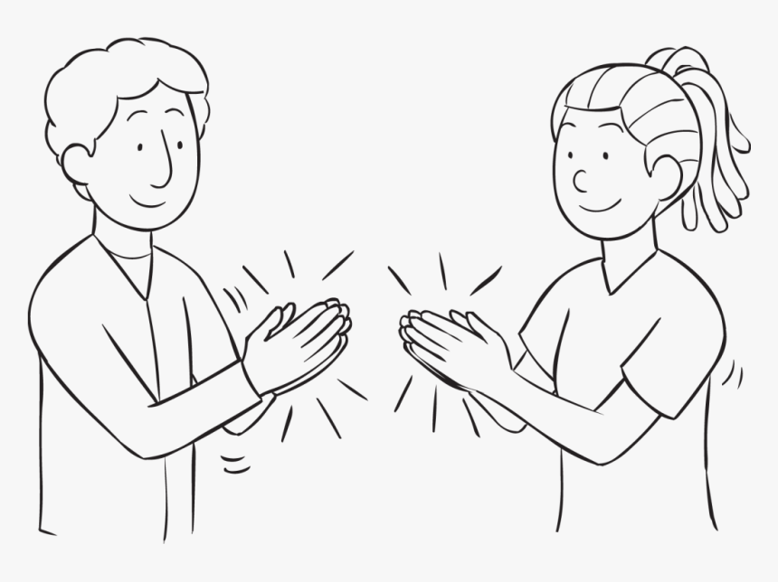 Synchro Clap - Clapping Hands Drawing, HD Png Download