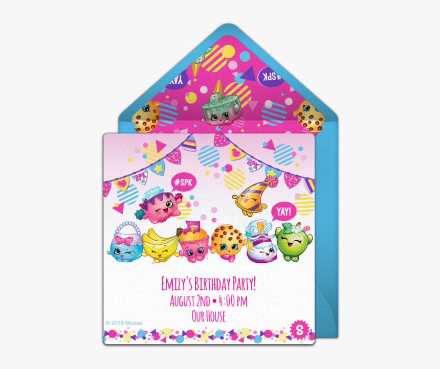 Free Shopkin Birthday Invitations, HD Png Download
