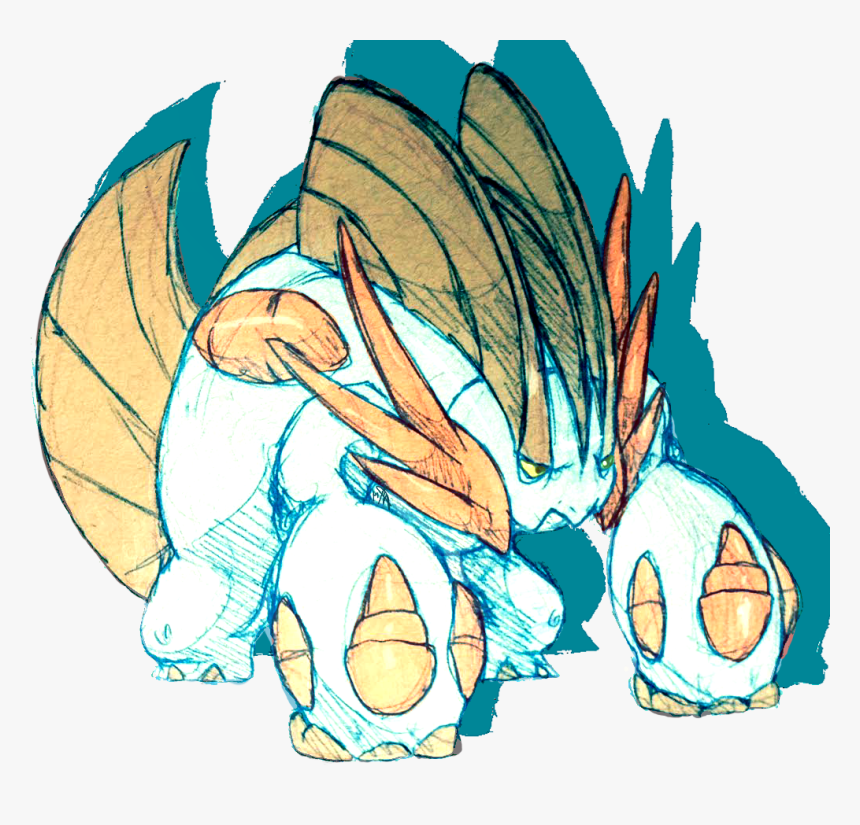 Buff Swampert - Cartoon, HD Png Download