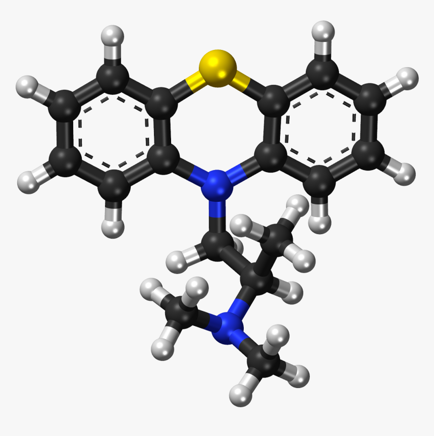 Promethazine Ball And Stick Model - Alizarin Molecule, HD Png Download