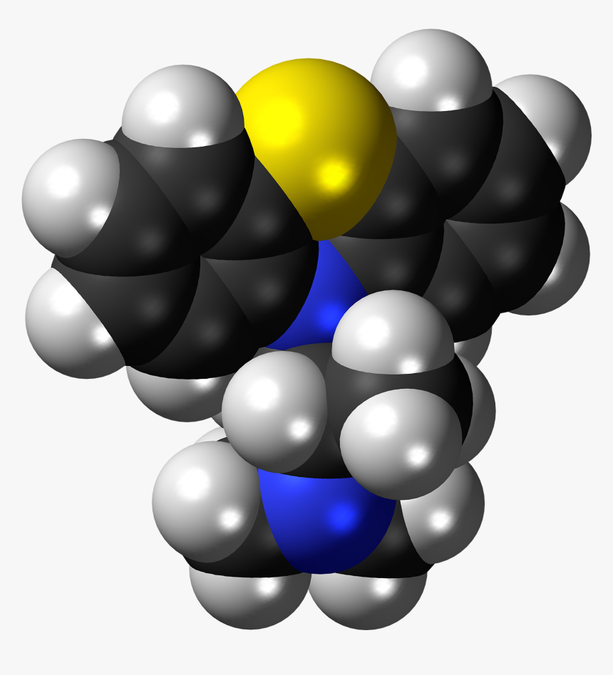 Promethazine Molecule Spacefill - Illustration, HD Png Download