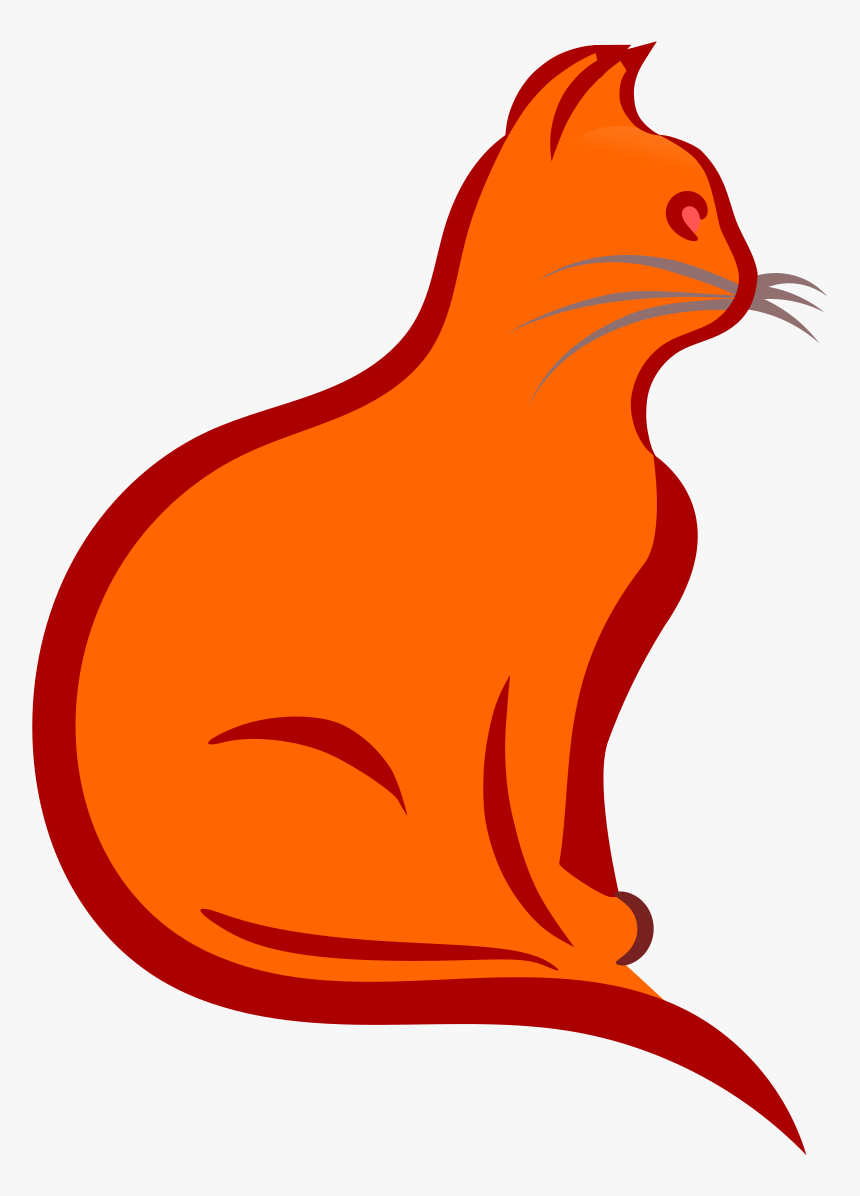 Lineart Cat Clip Arts - Illustration, HD Png Download