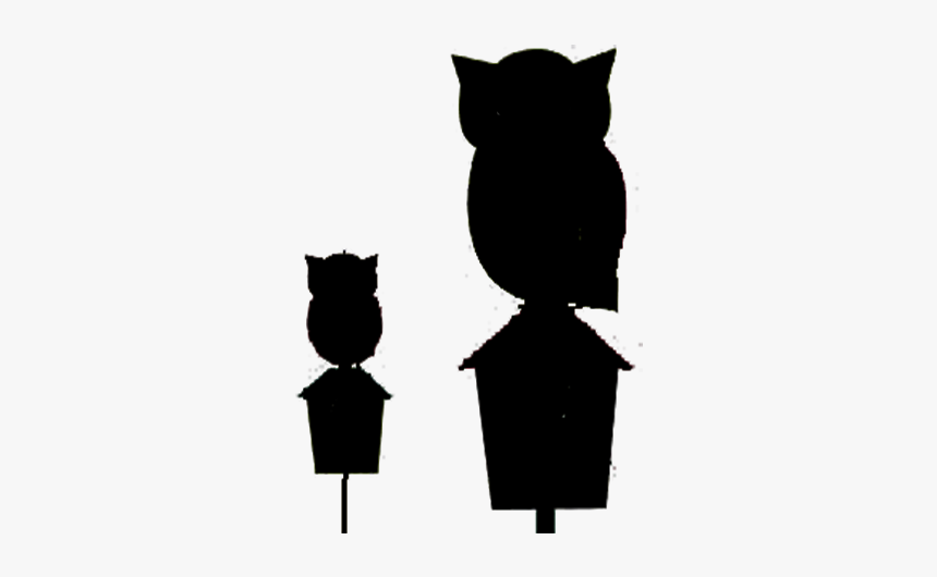 Owl Silhouette Cartoon - Black Cat, HD Png Download
