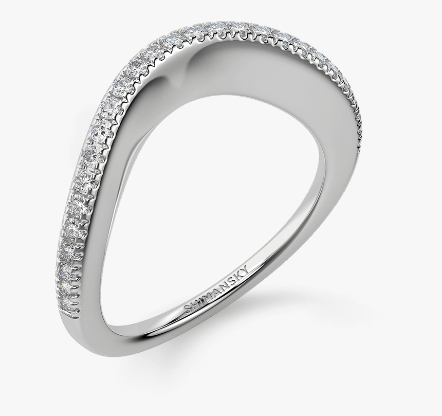 Silhouette Micro Set Band 18k White Band - Titanium Ring, HD Png Download