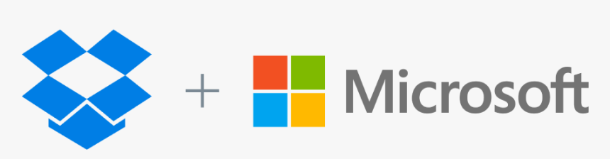 Logos Of Dropbox And Microsoft For Integration Announcement - Dropbox Microsoft, HD Png Download
