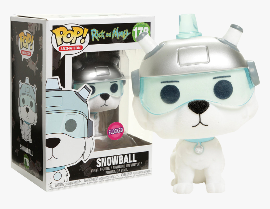 Rick And Morty - Snowball Funko Pop Flocked, HD Png Download