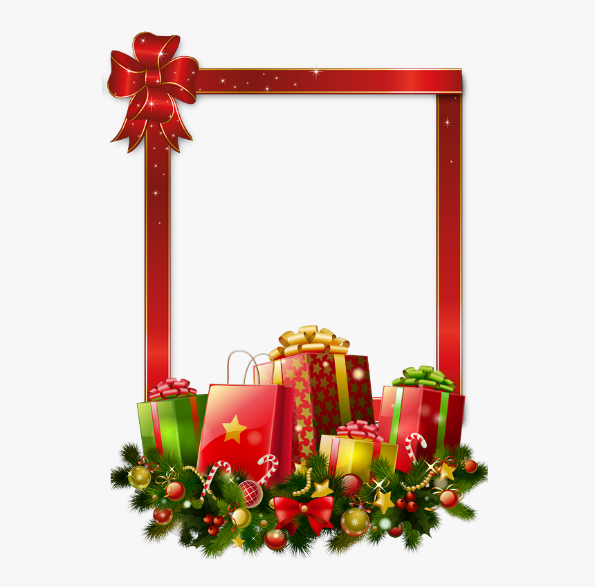 Transparent Regalos Png - Transparent Background Border Christmas Clipart, Png Download