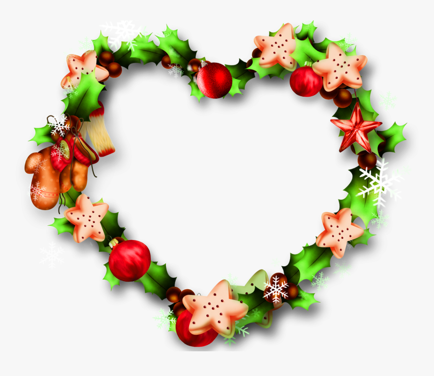 Adornos De Corazón Para Navidad - Corazon De Navidad Png, Transparent Png