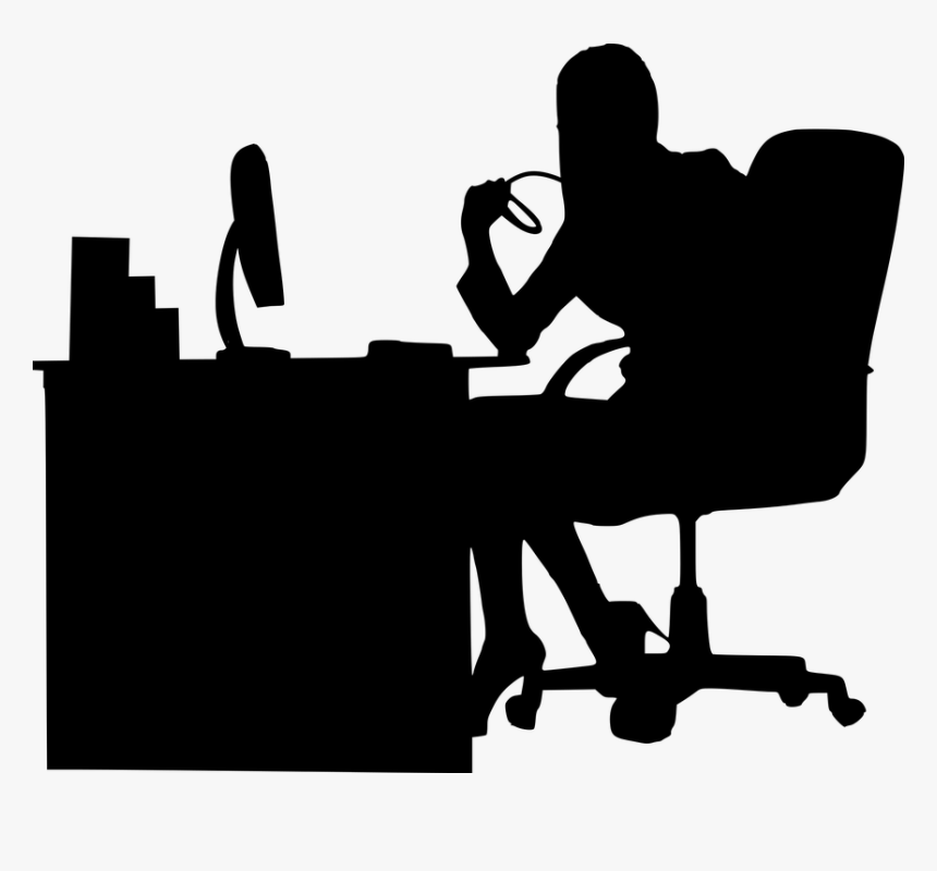Silhueta, Empresária, Trabalhando, Criativa, Escritório - Business Woman Silhouette Png, Transparent Png