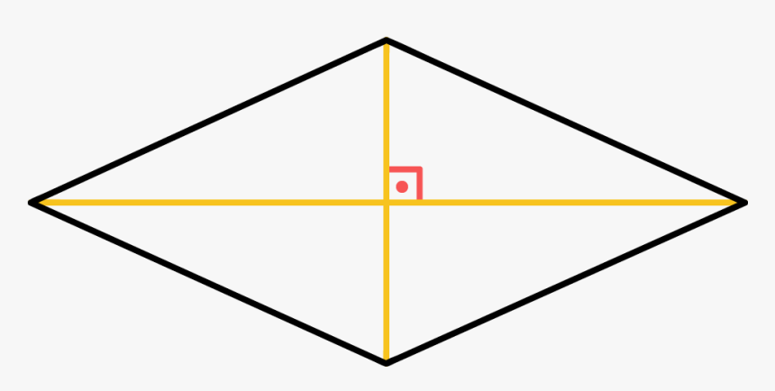 Diagonais Do Losango Formam Um Ângulo De 90 Graus Entre - Triangle, HD Png Download