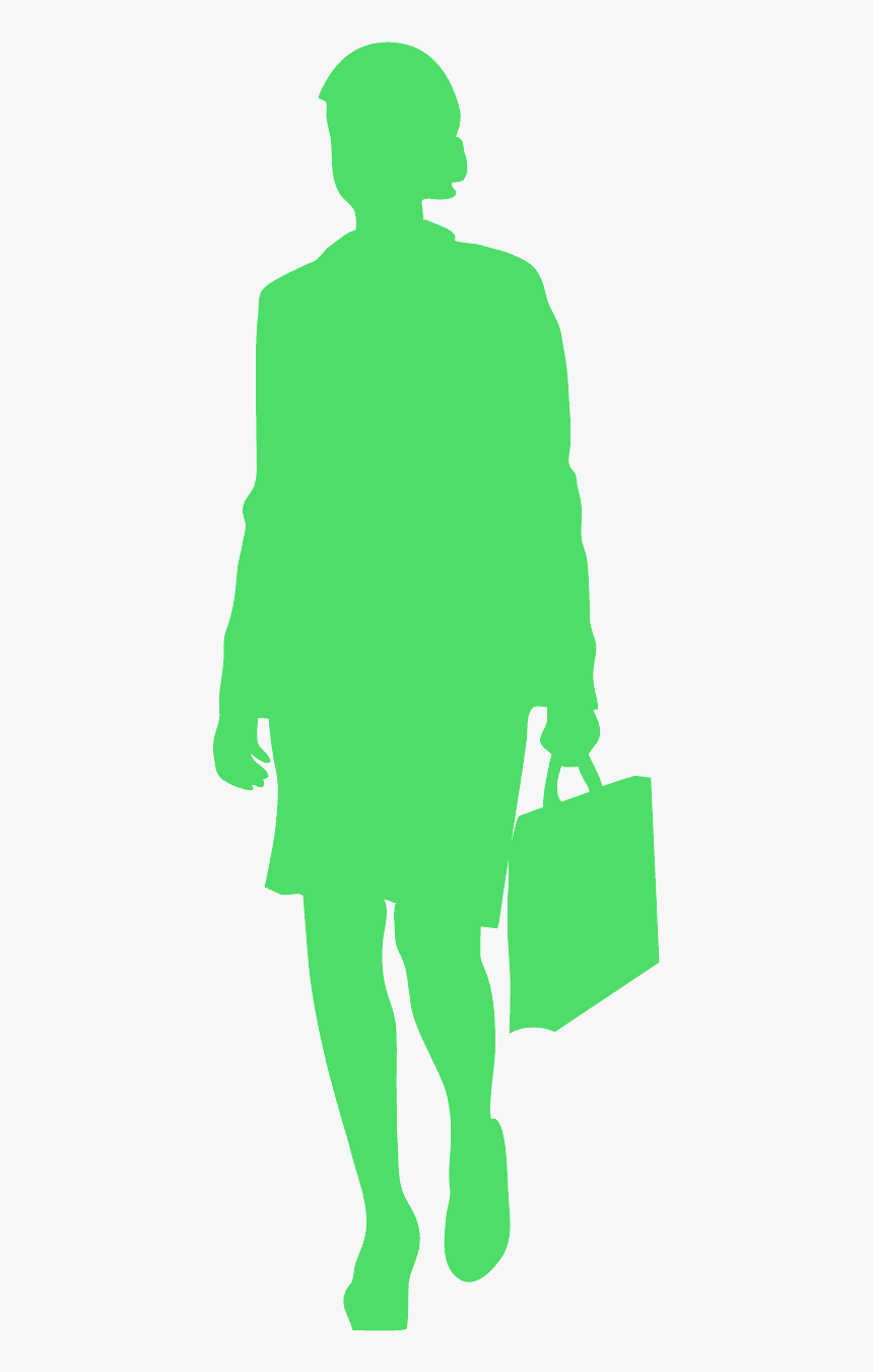Business Woman Orange Silhouette, HD Png Download