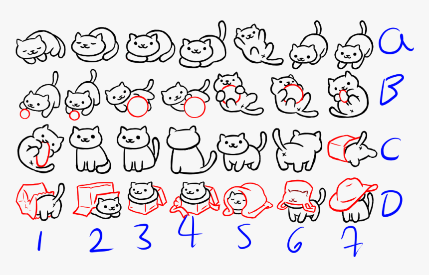 Neko Atsume Cat Drawing, HD Png Download