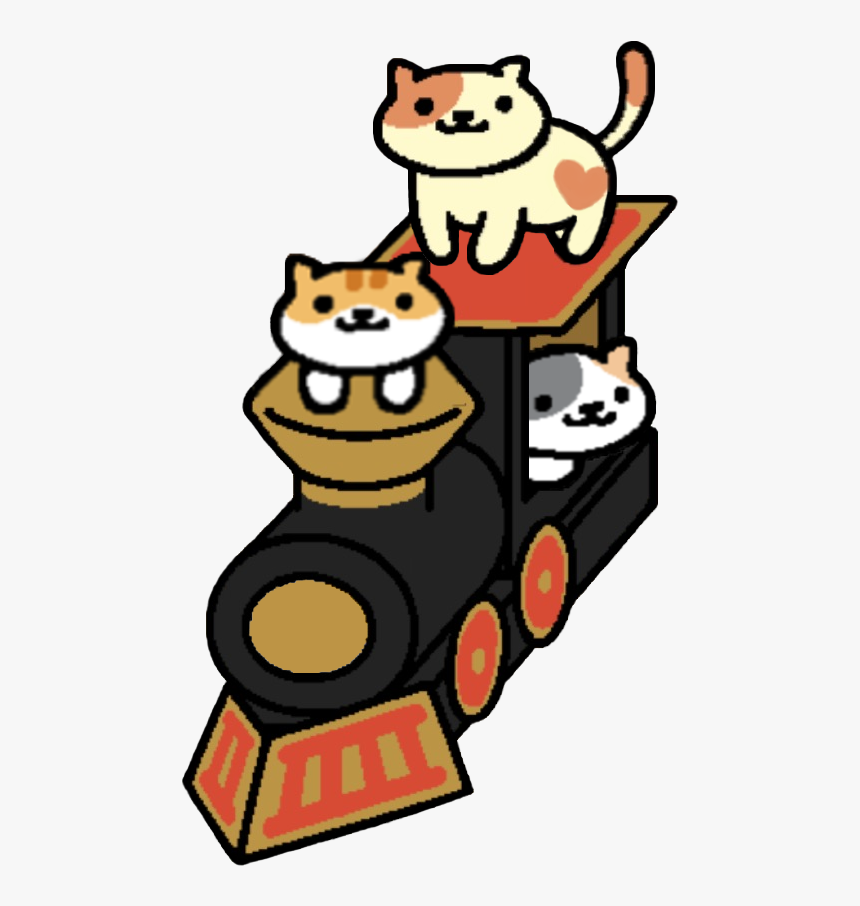 Pasty, Peaches And Pumpkin On The Cardboard Choo Choo - Neko Atsume Cardboard Choo Choo, HD Png Download
