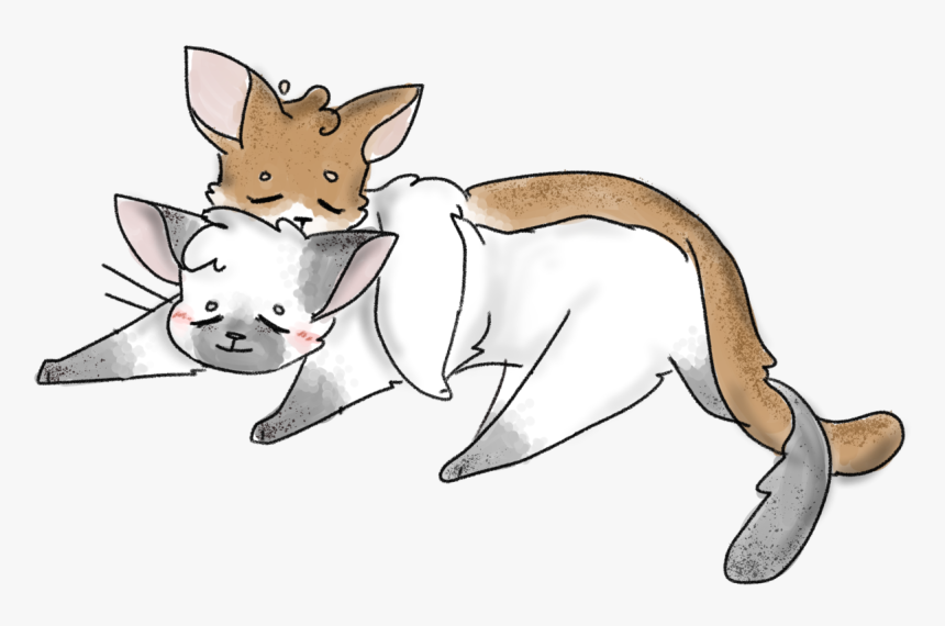 Snuggling Cat Gfs <3 - Cartoon, HD Png Download