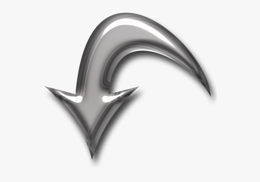 Arrow Chrome Down - Arrow Down Silver Png, Transparent Png