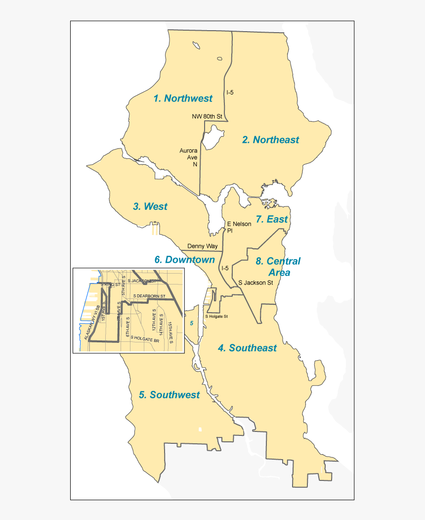 Seattle Map Png, Transparent Png
