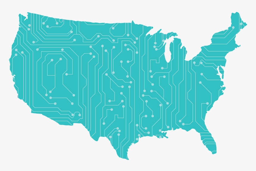 Tecnation Map - Usa Map Vector Png, Transparent Png