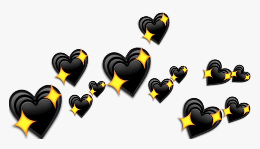 Transparent Corazones En Png - Black Heart Crown Emoji, Png Download
