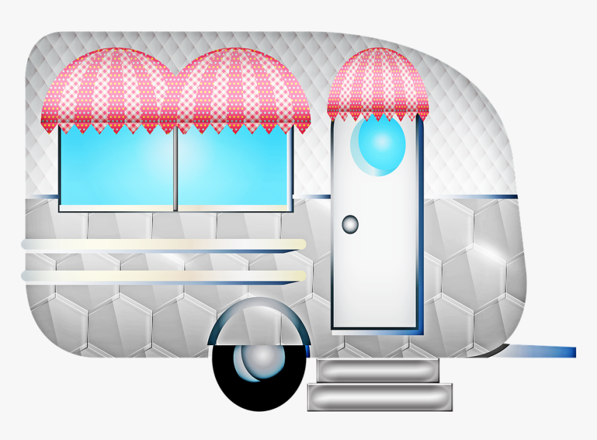 Trailer, Caravan, Retro, Camper, Camping, Travel - Illustration, HD Png Download