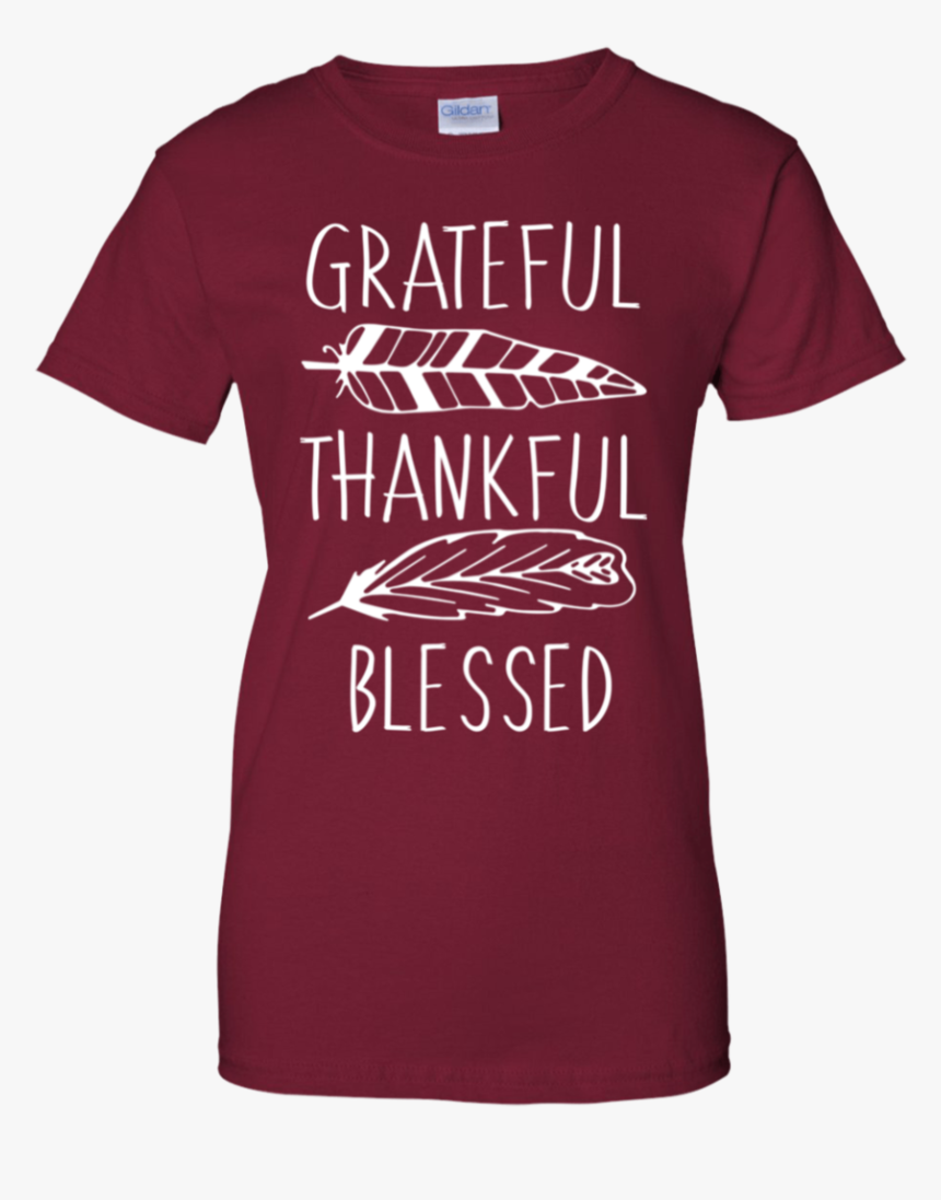 Grateful Thankful Blessed Feather T-shirt - Active Shirt, HD Png Download