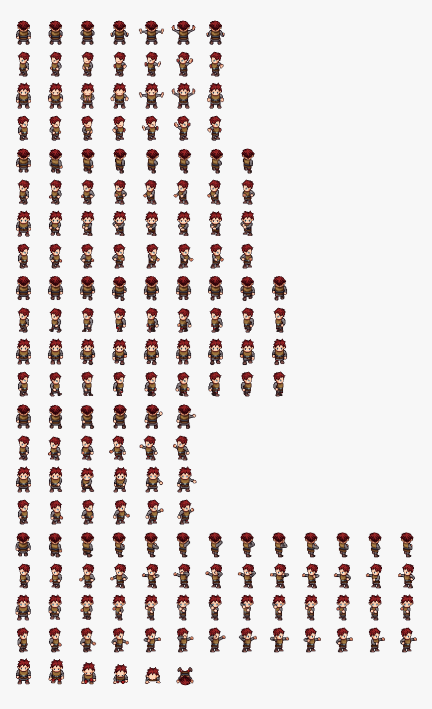 Universal Lpc Sprite Male 01 Full - Free Pixel Art Sprite Sheet, HD Png Download