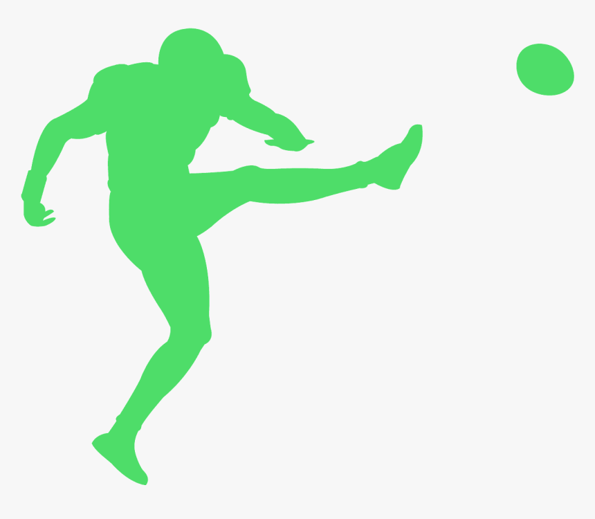 American Football Green Silhouette, HD Png Download