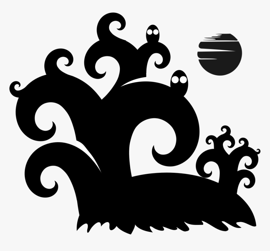 Halloween, Trees, Silhouette, Spooky, Owls, Moon - Spooky Clipart, HD Png Download